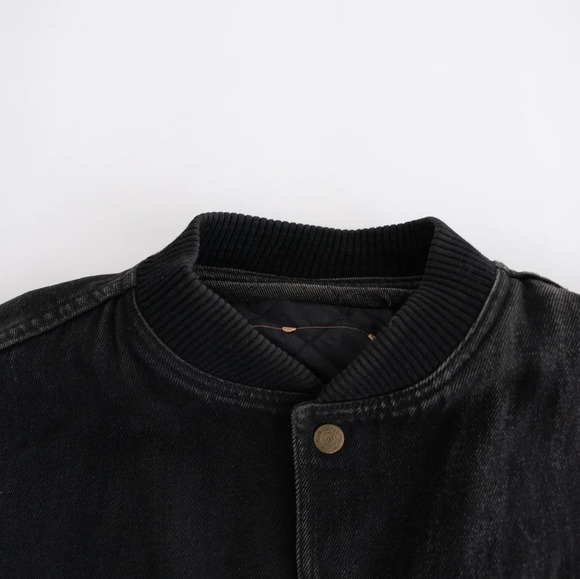 HH Co The New PL Logo - Vintage Western Concepts Black Brown Denim Jacket - Picture 14 of 15